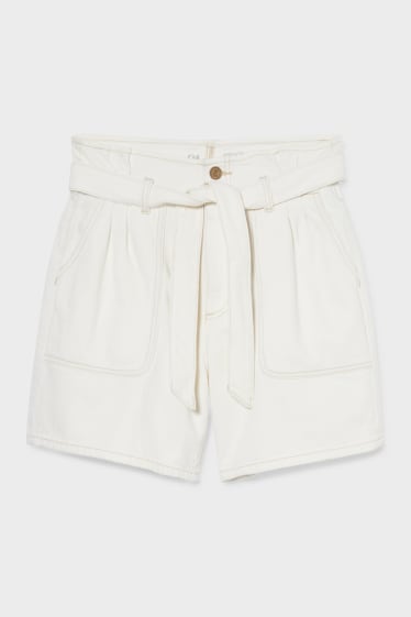 Women - Denim shorts - white