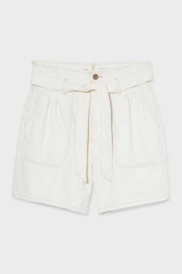 Damen - Jeans-Shorts - weiss