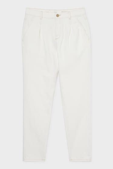 Mujer - Straight tapered jeans - blanco