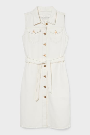 Women - Denim dress - white