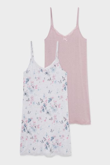 Dámské - Multipack 2 ks - noční košile - šedá/růžová