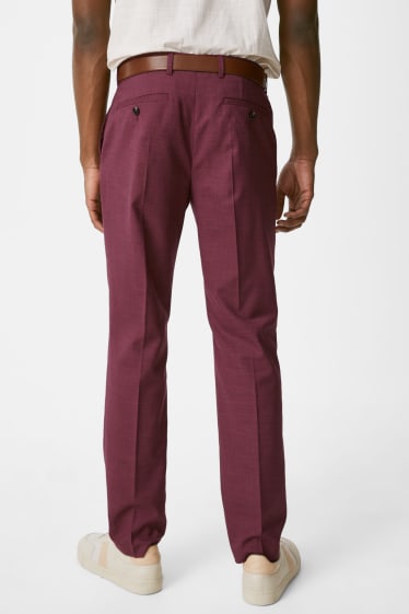 Hommes - Pantalon de costume - slim fit - stretch - bordeaux chiné