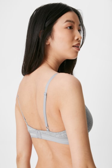 Women - Underwire bra - DEMI - padded - light gray-melange