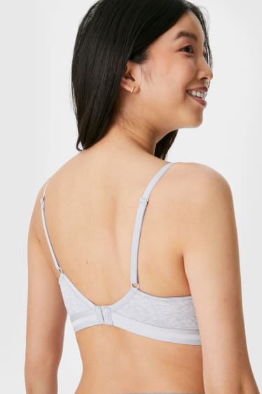 Women - Non-wired bra - push-up - light gray-melange