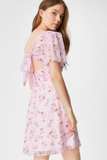 Women - CLOCKHOUSE - chiffon dress - floral - rose