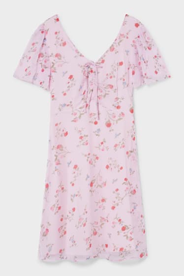 Donna - CLOCKHOUSE - abito di chiffon - a fiori - rosa