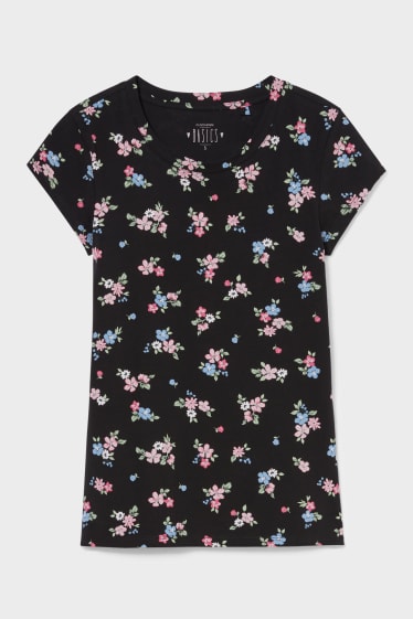 Kobiety - CLOCKHOUSE - T-shirt - w kwiaty - czarny