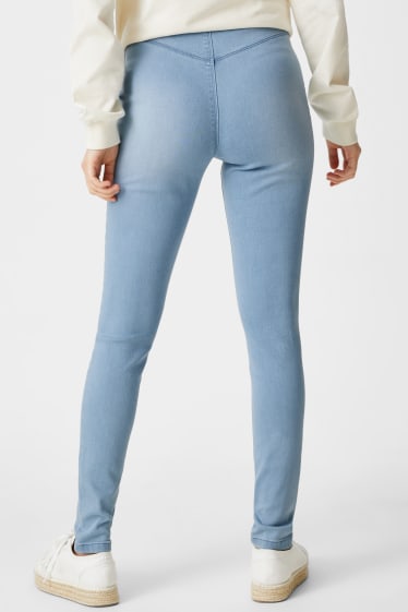 Dámské - Jegging jeans - těhotenské džíny - světle modrá