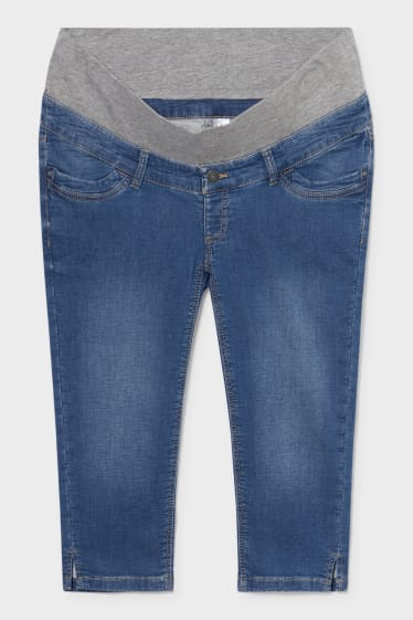 Women - Maternity jeans - denim capris - denim-blue