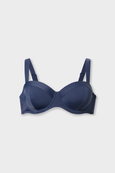 Damen - Bikini-Top mit Bügel - wattiert - dunkelblau