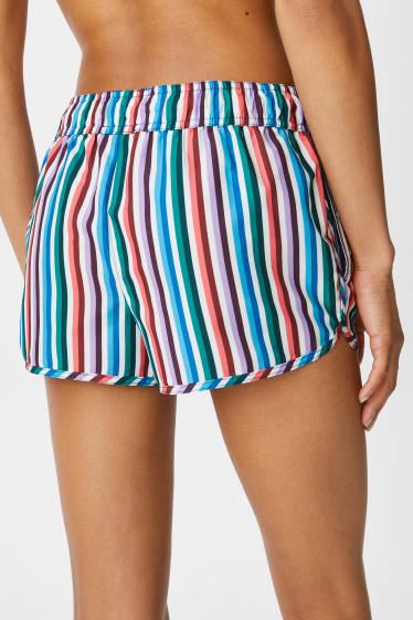 Mujer - Shorts - de rayas - multicolor