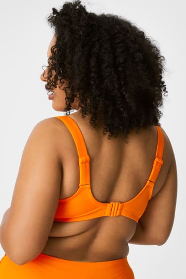 Kobiety - Góra od bikini z fiszbinami - wyściełana - pomarańczowy
