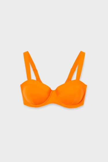 Kobiety - Góra od bikini z fiszbinami - wyściełana - pomarańczowy