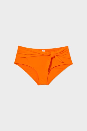 Women - Bikini bottoms with knot detail - high rise - orange