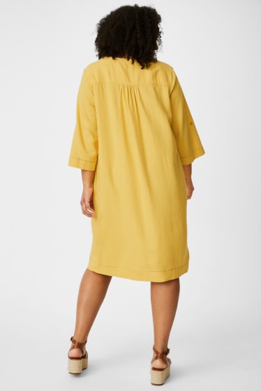 Mujer - Vestido - mezcla de lino - amarillo