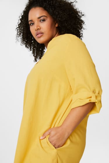 Mujer - Vestido - mezcla de lino - amarillo