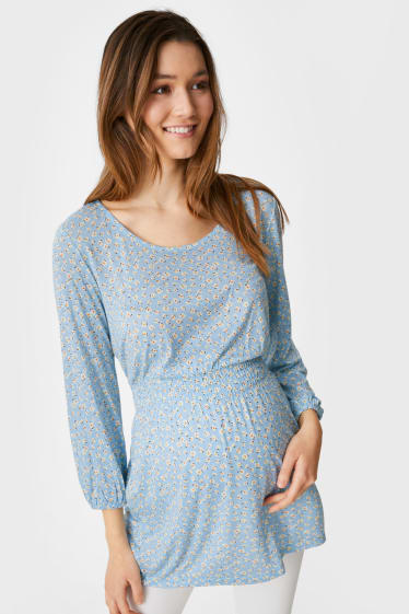 Women - Maternity blouse - floral - light blue