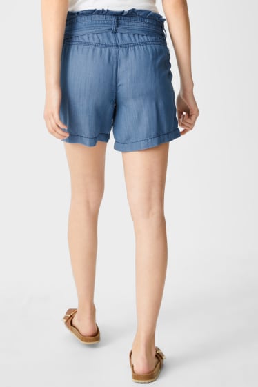 Damen - Umstandsjeans - Shorts - Tencel™ - jeans-blau