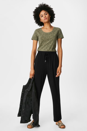 Femmes - Pantalon en toile basique - noir