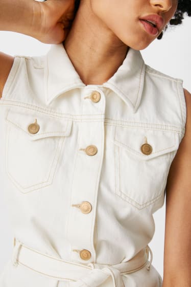 Women - Denim dress - white