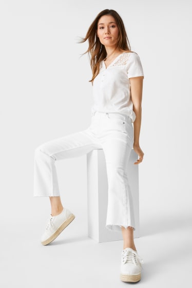Damen - Premium Kick Flare Jeans - weiß