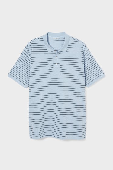 Heren - Poloshirt - gestreept - lichtblauw
