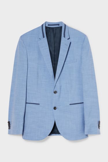 Herren - Baukasten-Sakko - Slim Fit - Stretch - blau-melange