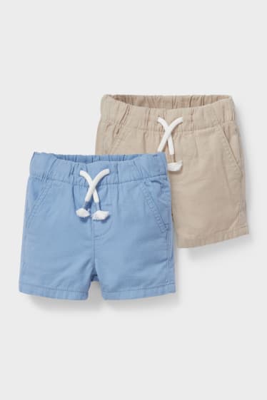 Bebés - Pack de 2 - shorts para bebé - gris / turquesa