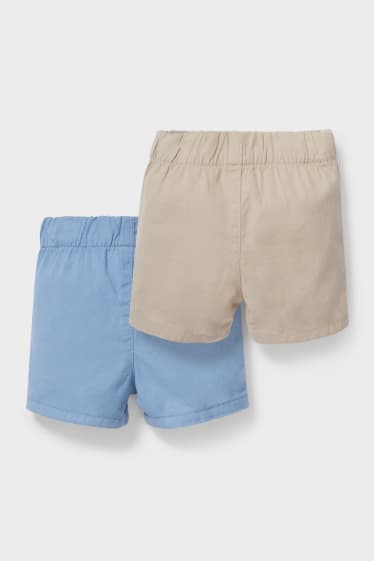 Bebés - Pack de 2 - shorts para bebé - gris / turquesa