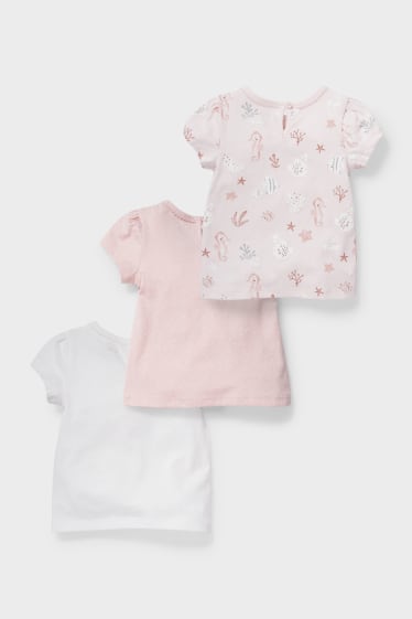 Baby's - Set van 3 - baby-T-shirt - wit / roze