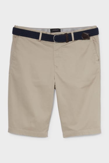 Men - Shorts with belt  - beige