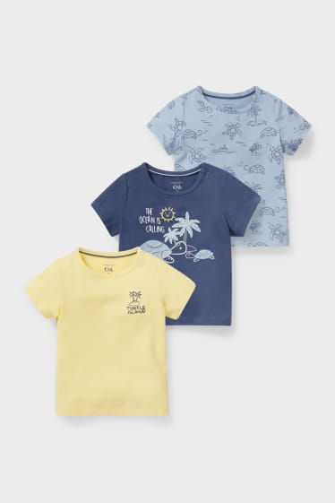 Baby's - Set van 3 - baby-T-shirt - blauw / donkerblauw