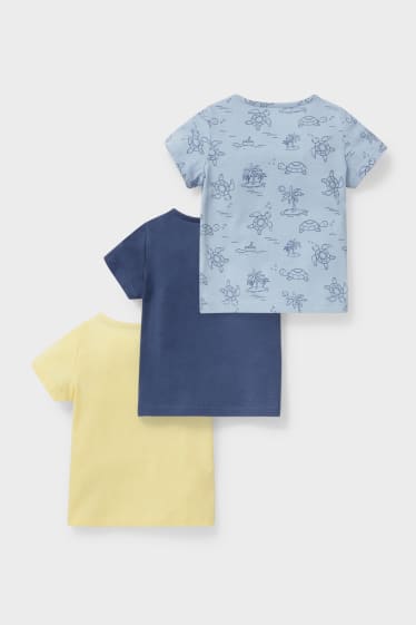 Baby's - Set van 3 - baby-T-shirt - blauw / donkerblauw