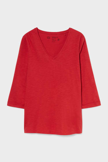 Women - Basic long sleeve T-shirt - red