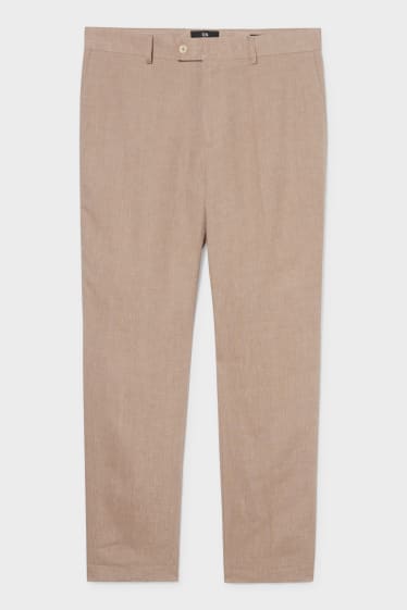 Heren - Linnen broek uit het combi-systeem - regular fit - beige