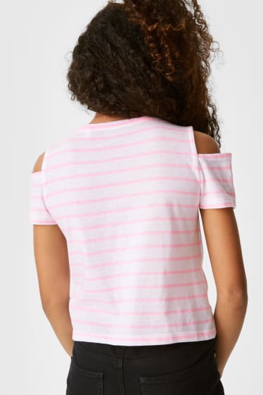 Children - Short sleeve T-shirt - striped - white