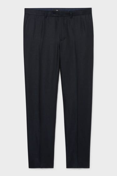 Men - Linen mix-and-match trousers - regular fit - dark blue