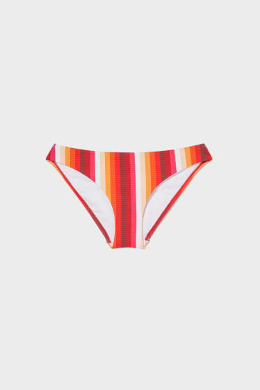 Femmes - Bas de bikini - taille basse - orange / rouge
