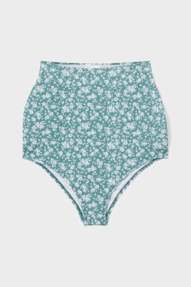 Women - Maternity bikini bottoms - high rise - floral - green / cremewhite