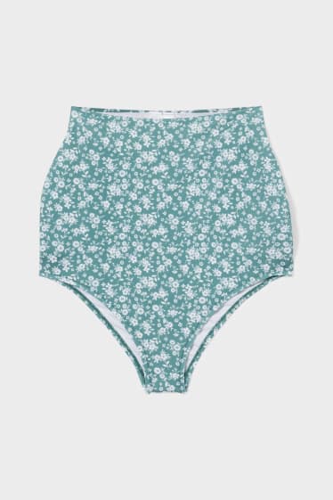 Femmes - Haut de bikini de grossesse - high-rise - motif floral - vert / blanc crème