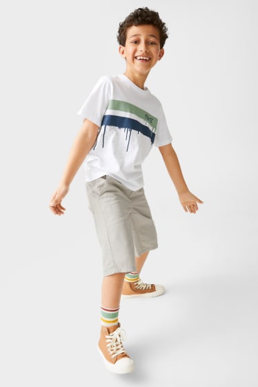 Kinderen - Set van 2 - shorts - groen / grijs