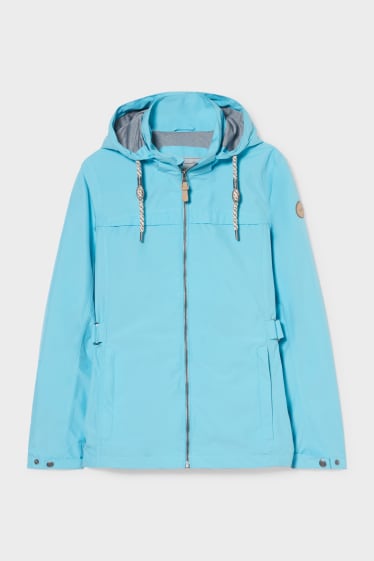 Women - Outdoor jacket with hood - turquoise