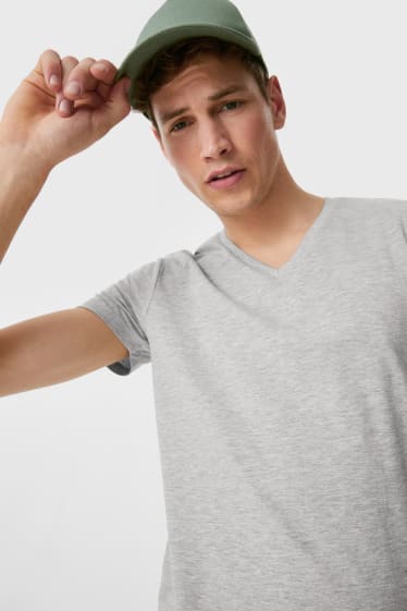 Uomo - CLOCKHOUSE - confezione da 2 - t-shirt - bianco / grigio