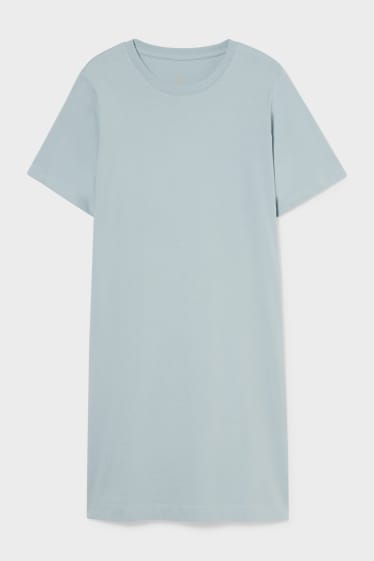 Dámské - Tričkové šaty Basic - světle tyrkysová