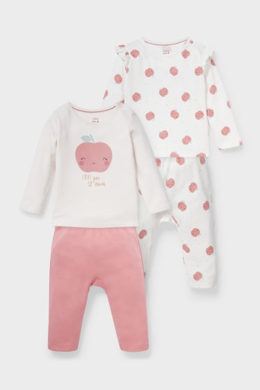 Neonati - Confezione da 2 - pigiama per bebè - bianco / rosa