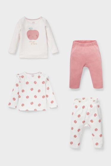 Babies - Multipack of 2 - baby pyjamas - white / rose