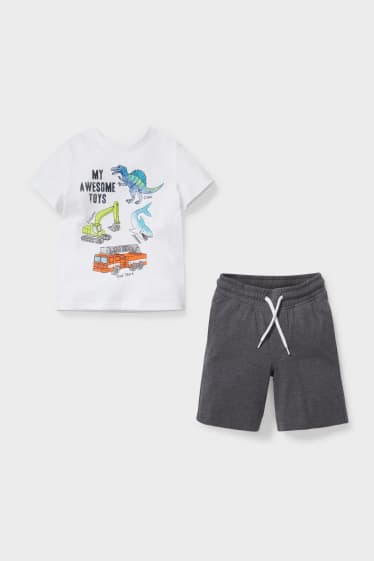 Niños - Set - camiseta de manga corta y shorts deportivos - 2 piezas - blanco