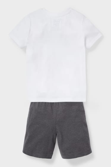 Dzieci - Zestaw - koszulka z krótkim rękawem i szorty trykotowe - 2 części - biały