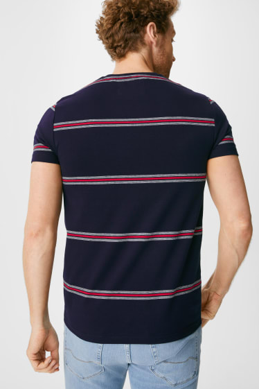 Herren - T-Shirt - Flex - gestreift - dunkelblau