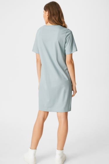 Dames - Basic-T-shirt-jurk - lichtturquoise